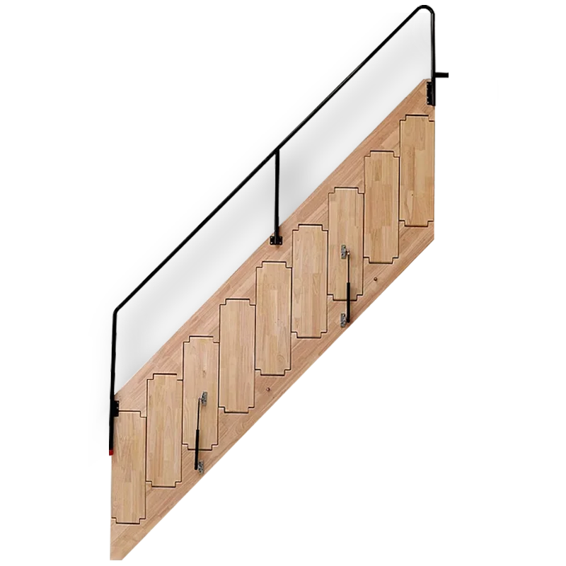 online celebrity household wall-mounted stairs steel rubber beech material attic retractable stairs