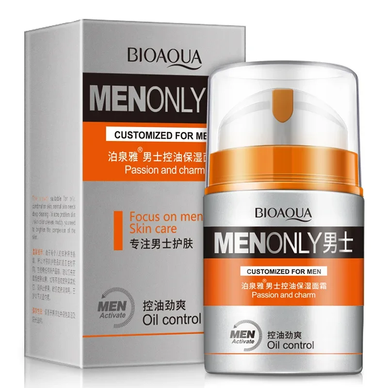 BIOAQUA Brand Men Skin Care Deep Hydrating Moisturizing Oil-control Whitening Face Cream Anti Wrinkle Anti-Aging Day Cream 50g