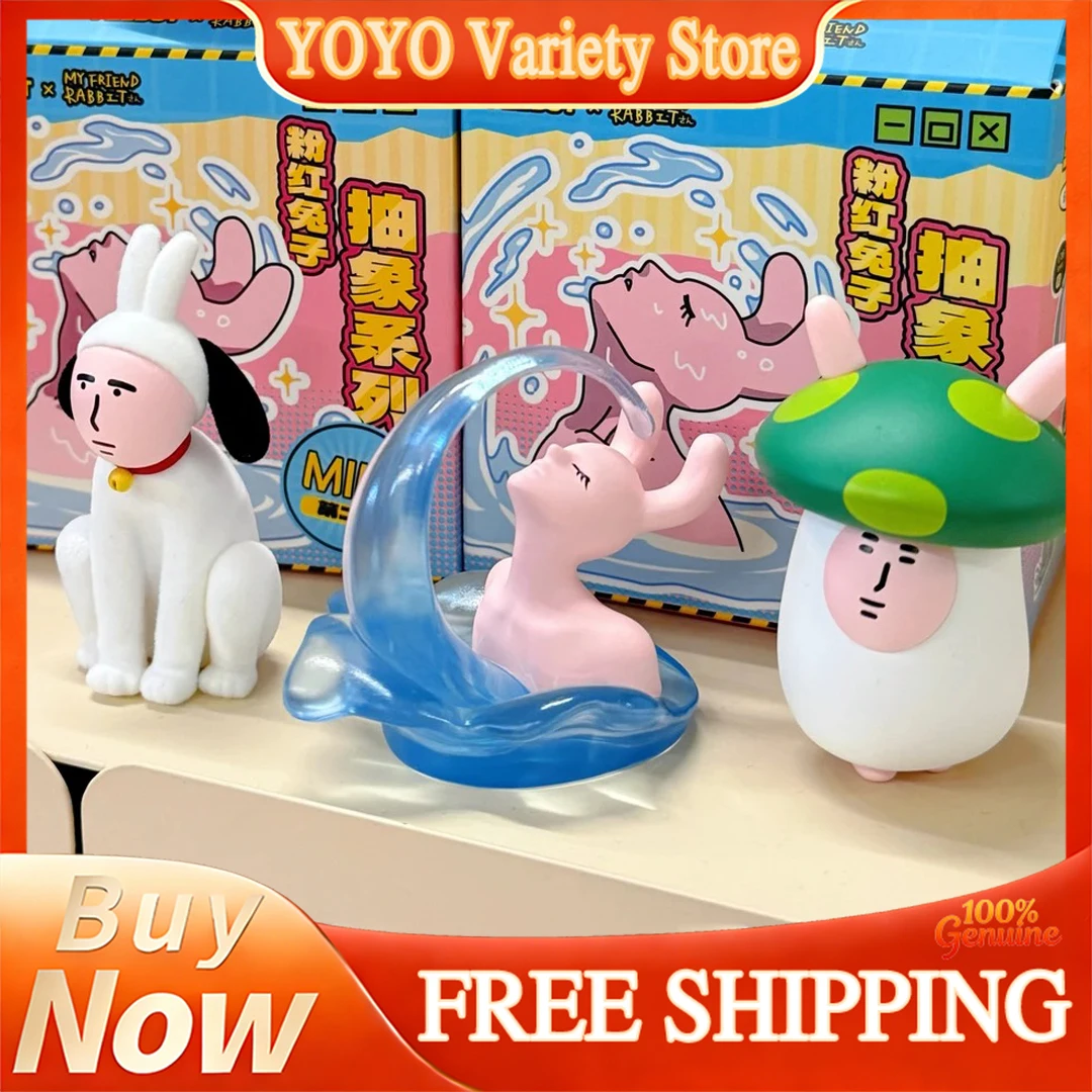 

Pink Rabbit Abstract Series Second Generation Mini Cute Blind Box Figure Desktop Ornament Lovely Collectible Merchandise Toy Fan