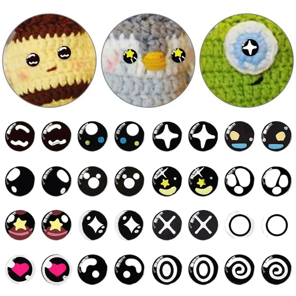 20pcs/10pairs 6mm-20mm Eyes Crafts Eyes Crystal Glitter Crystal Eyes Stuffed Toys Parts DIY Doll Accessories