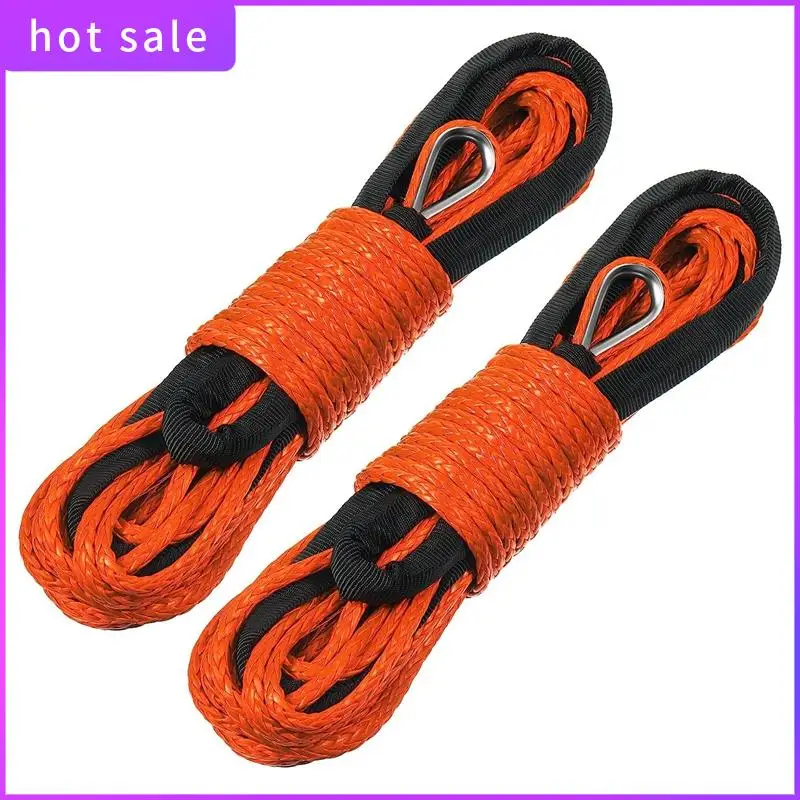 

2PCS Winch Line Cable Rope 1/4 Inch X 50 Feet UV Resistant For UTV ATV Winch Truck Supplies Orange