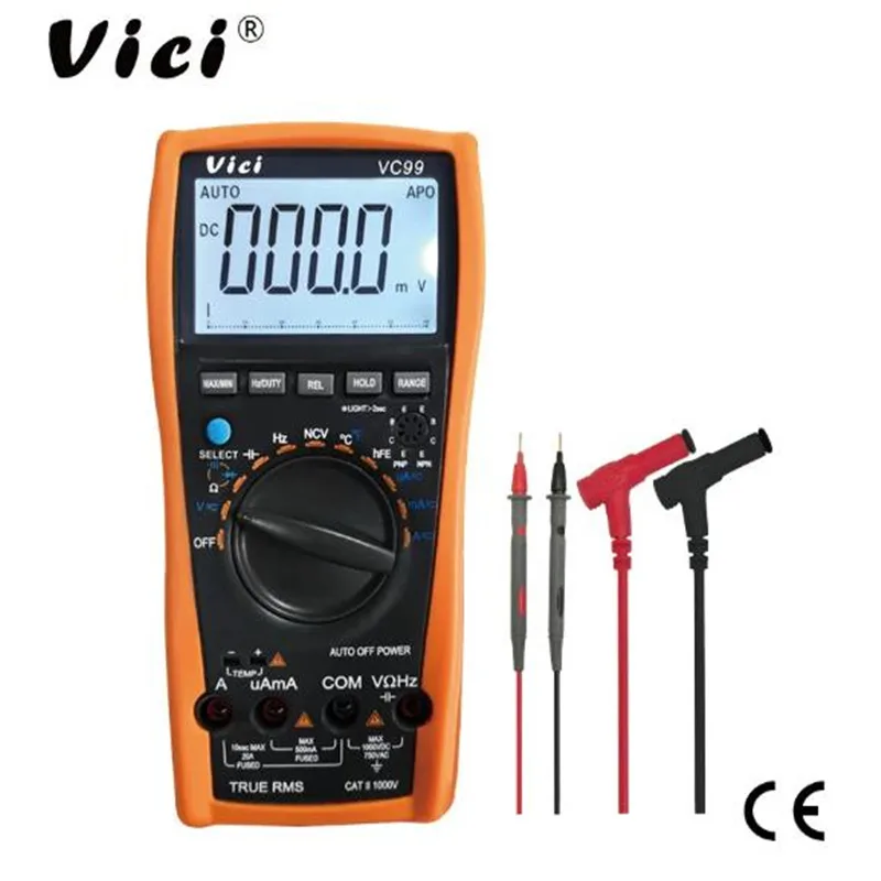 VICI VC99 3 6/7 6000 Counts Auto Range Resistance Capacitance Temperature Frequency Digital Multimeter