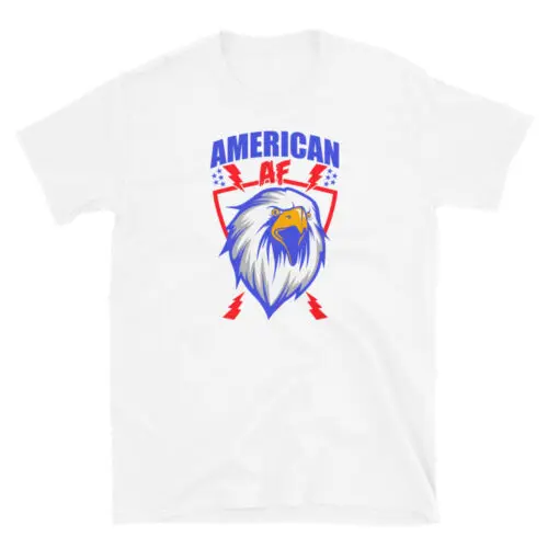 White men's personalized eagle graphic T-shirt