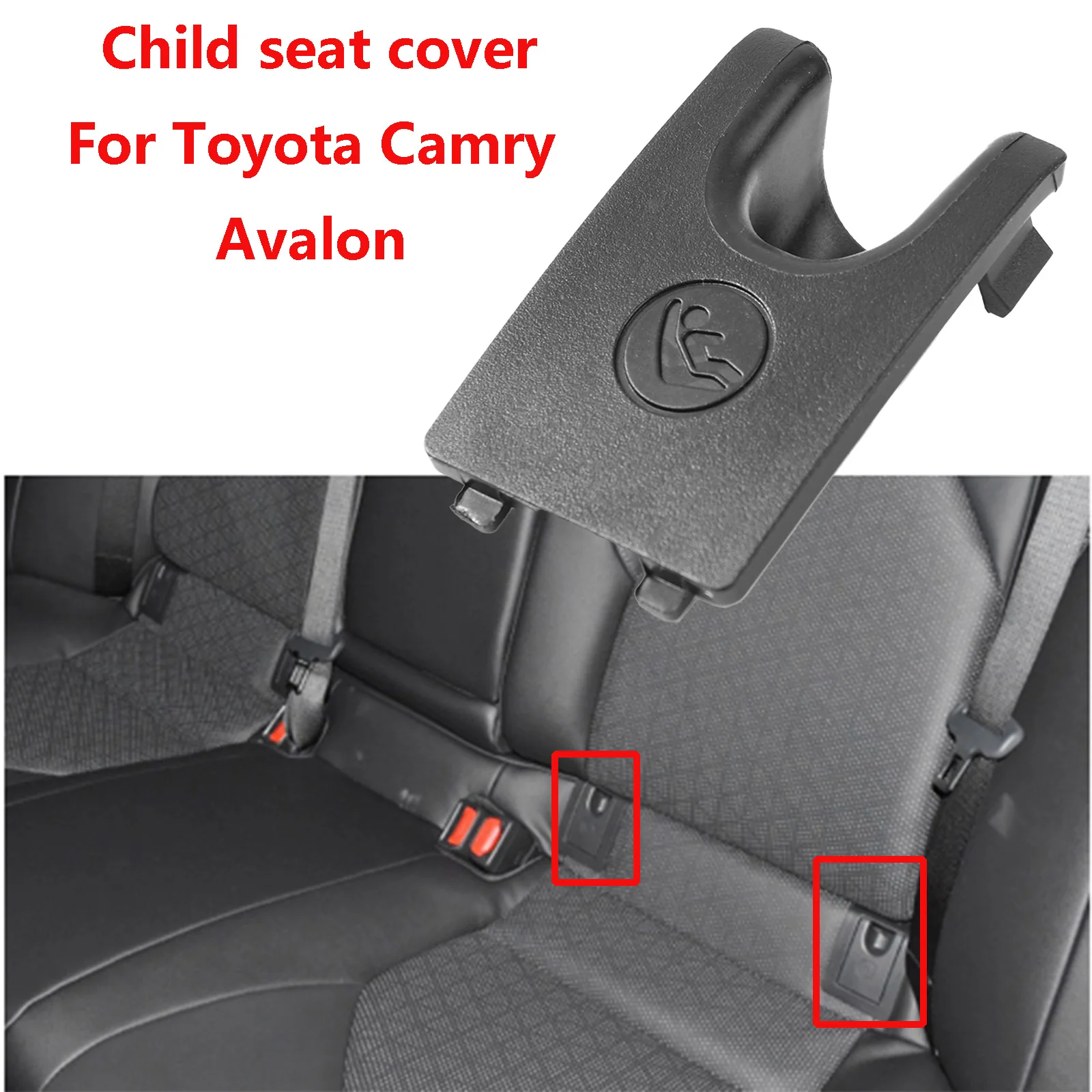 Tampa traseira do entalhe da âncora do assento da criança do carro, preto Isofix para Toyota Camry 2017-2021, Daihatsu Altis Avalon, 2019-2022