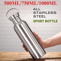 Stainless Steel Water Bottle 1 Liter Drink Bottle for Sport Outdoor Camping Hiking Gym Kettle 500 750 1000ml Water Bottles