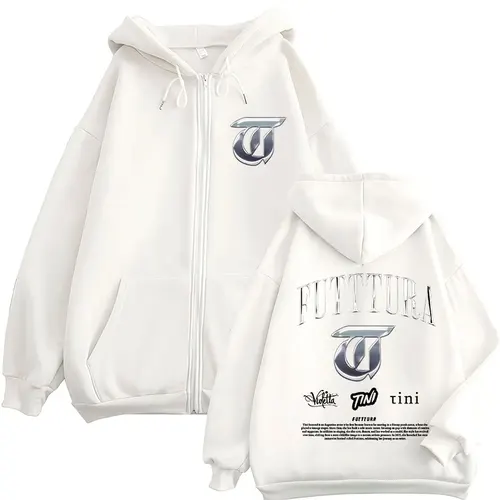 Imagen 2 del producto TINI STOESSEL Futtura Tour Album 2025 nueva cremallera Sudadera con capucha moda Harajuku sudaderas con cremallera Y2K chaqueta de lana de alta calidad con capucha