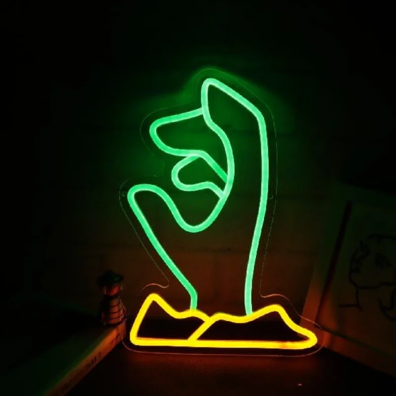 

Green Zombie Hand Neon, suitable for game rooms, theme parties, bars, USB powered, dimmable