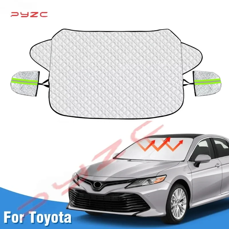 

Солнцезащитный экран на лобовое стекло для Toyota Camry 2018-2022 2023: Защита от снега, ветра, льда и инея, хлопковый, утепленный