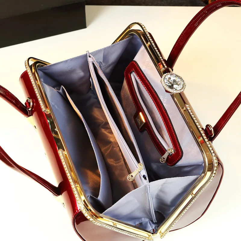 Women Patent Leather Fashion Handbags Handle Purse Satchel Bag Shoulder  For  Ladies Top  s Bolsas De Mujer