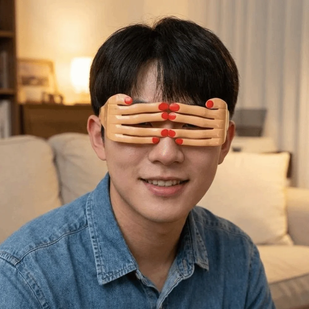 Novelty Fake Hands Red Nails Party Glasses Spooky Themed Realistic Halloween Palm Shape Glasses Plastic Finger Gap