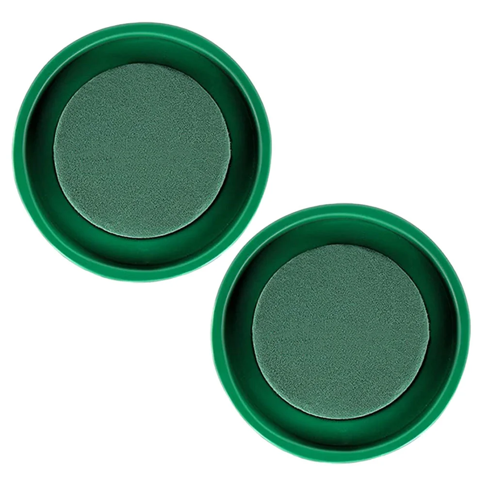 

2 Pcs Flower Mud Bases Round Flower Mud for Home Wedding Decor Absorbent Water Resin Bowls Gardening Supplies