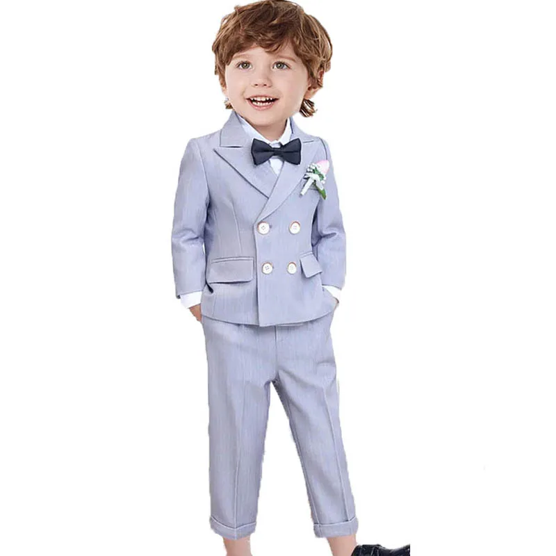 Flower Boys Party Photography Suit Kids Gentle Formal Ceremony Costume Children Birthday Wedding Piano Dress Performance Costume