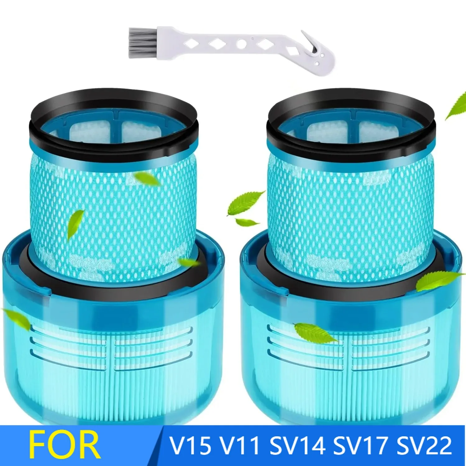Vacuum Post Filter Compatible with Dyson V15 V11 SV14 SV17 SV22 Detect Absolute Complete Animal Extra Pro Torque Drive 2 Pack