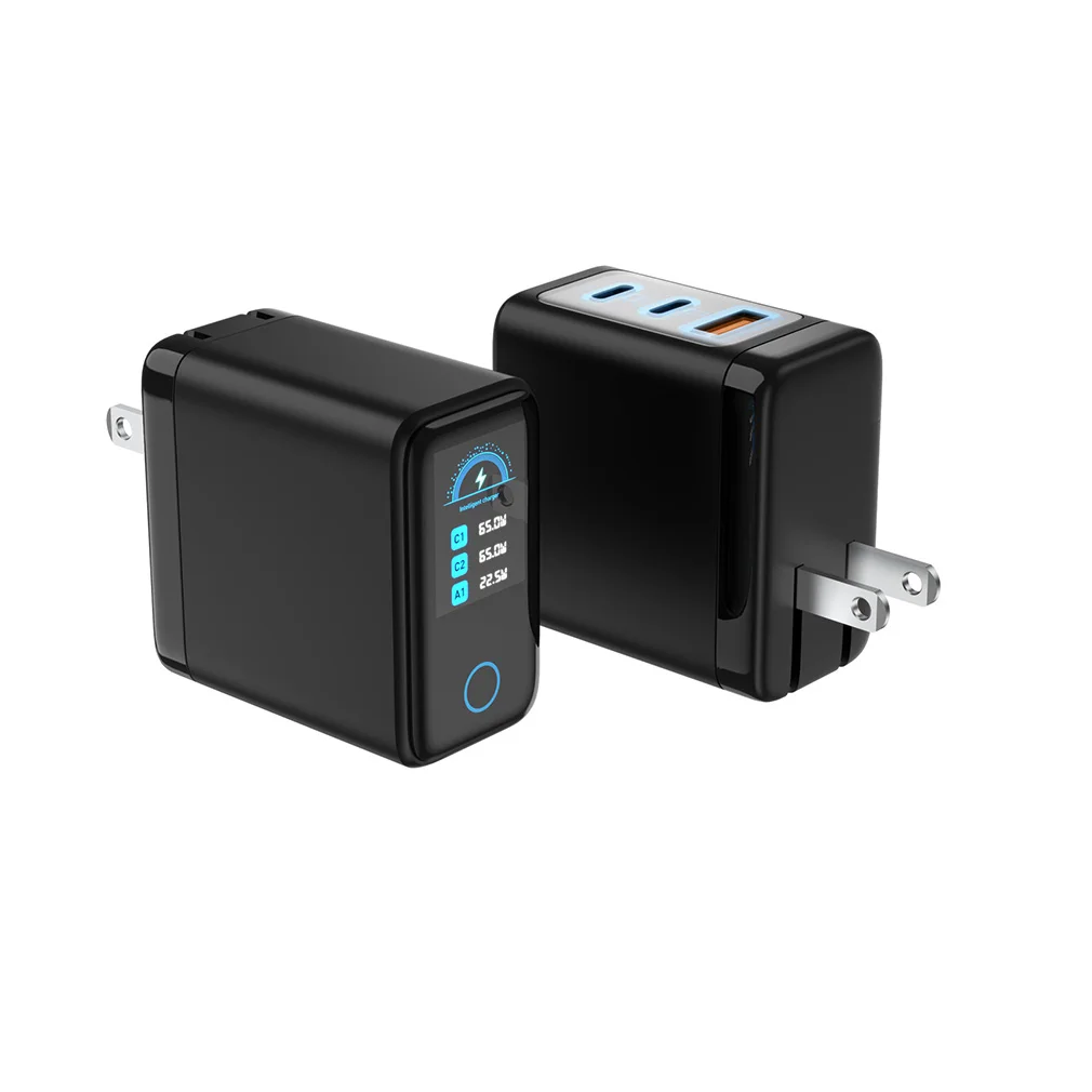 New 65W PD3.0 Wall GaN Charging Station with LCD Digital Screen Fast Charger for Laptop, iPhone 17 , Samsung, iPad Dropshipping