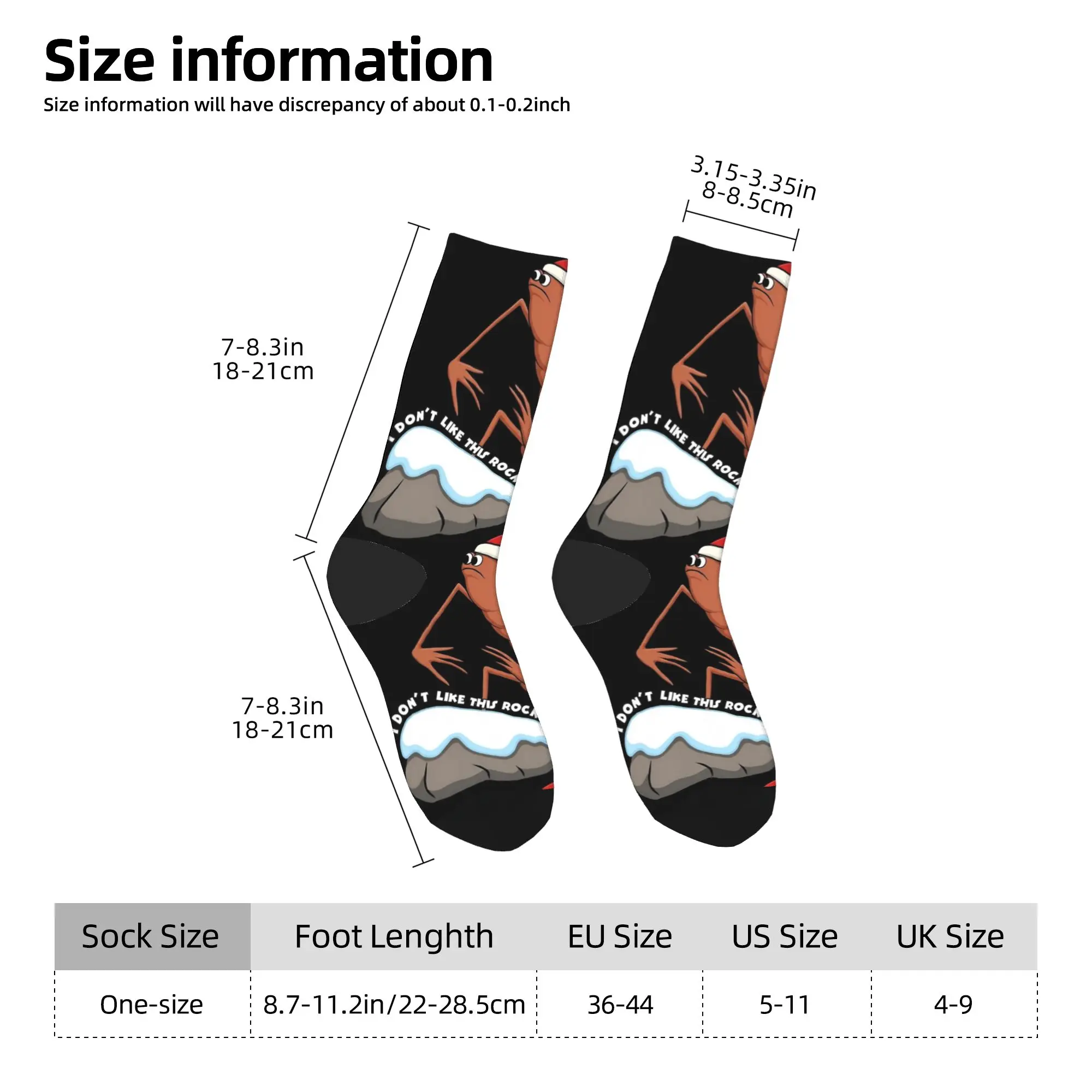 Мне не нравится эту рок-Маркус Червь Рождественские рождественские носки Чулки Зимние нескользящие мужские носки Мягкие дизайнерские велосипедные носки