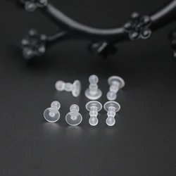 20-40pcs/lot Silicone Rubber Ear Back Stoppers Fully Wrapped Ear Plugs Long Ear Plug For Jewelry Making DIY Earring Accessories