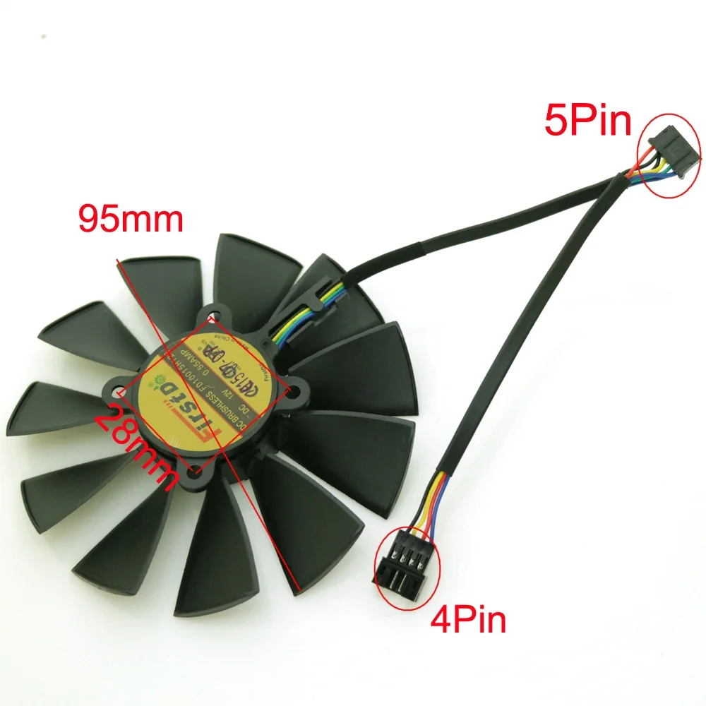 Free Shipping FD9015U12S FD10015H12S 12V 0.55A 95mm For ASUS GTX780 GTX780TI R9 280 290 280X 290X 380 Graphics Card Cooling Fan