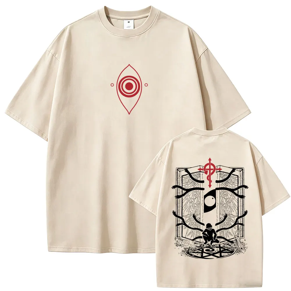 Anime Fullmetal Alchemist Pride and Edward Elric Merch T-shirt Men Women Casual Oversized T Shirts Men's Vintage Cotton T-shirts