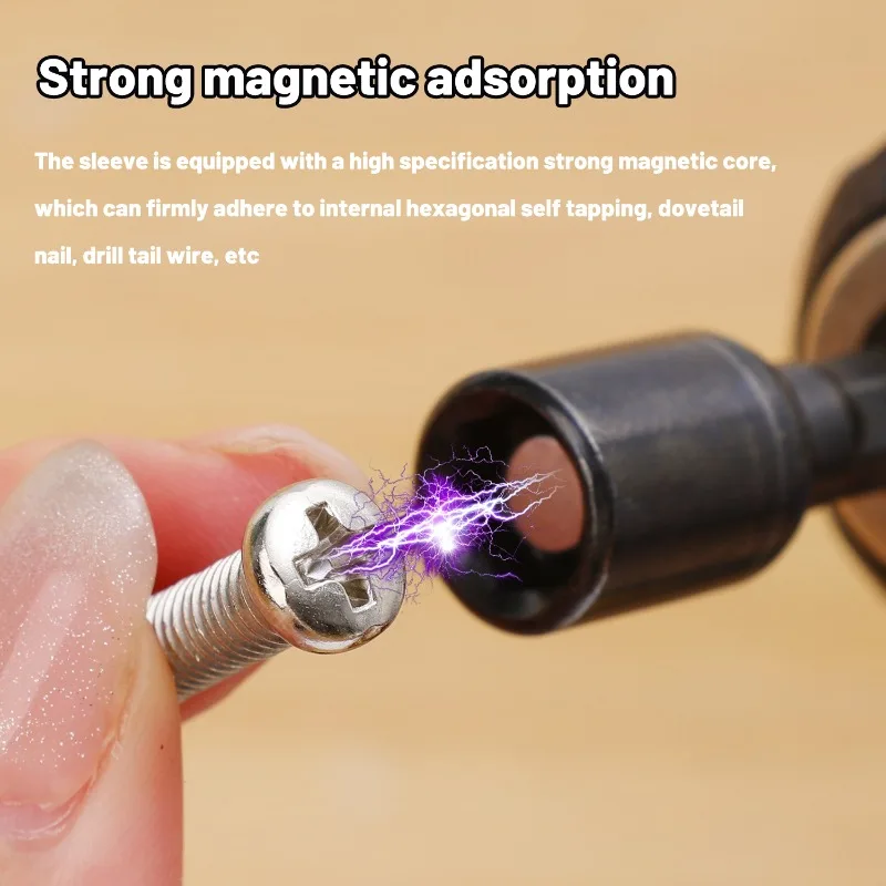 Magnetic Hexagon Nut Driver Drill Bit Wrench Electric Drill Screws Fixed Mounting Sleeve Electric Impact Bolt Handle Accessory