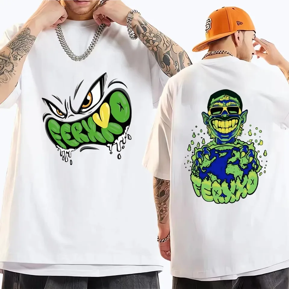 

Смелая брендовая уличная футболка из чистого хлопка с графическим и характерным принтом FERXXO, Новое поступление, универсальная футболка S-4XL