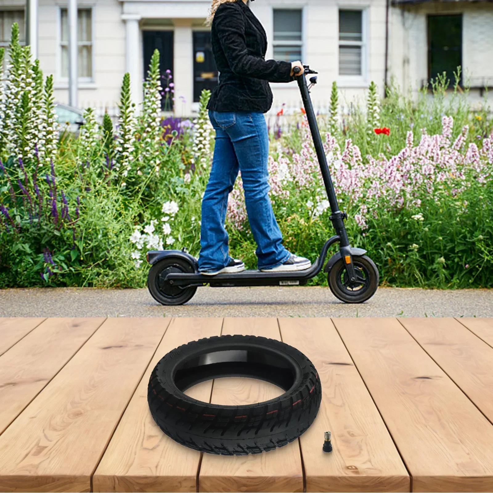 

10.5inch 10.5*2.75 Off-Road Tubeless Self Rubber Repair Wear Resistant Black Tire Replace For E-Scooter Accessory