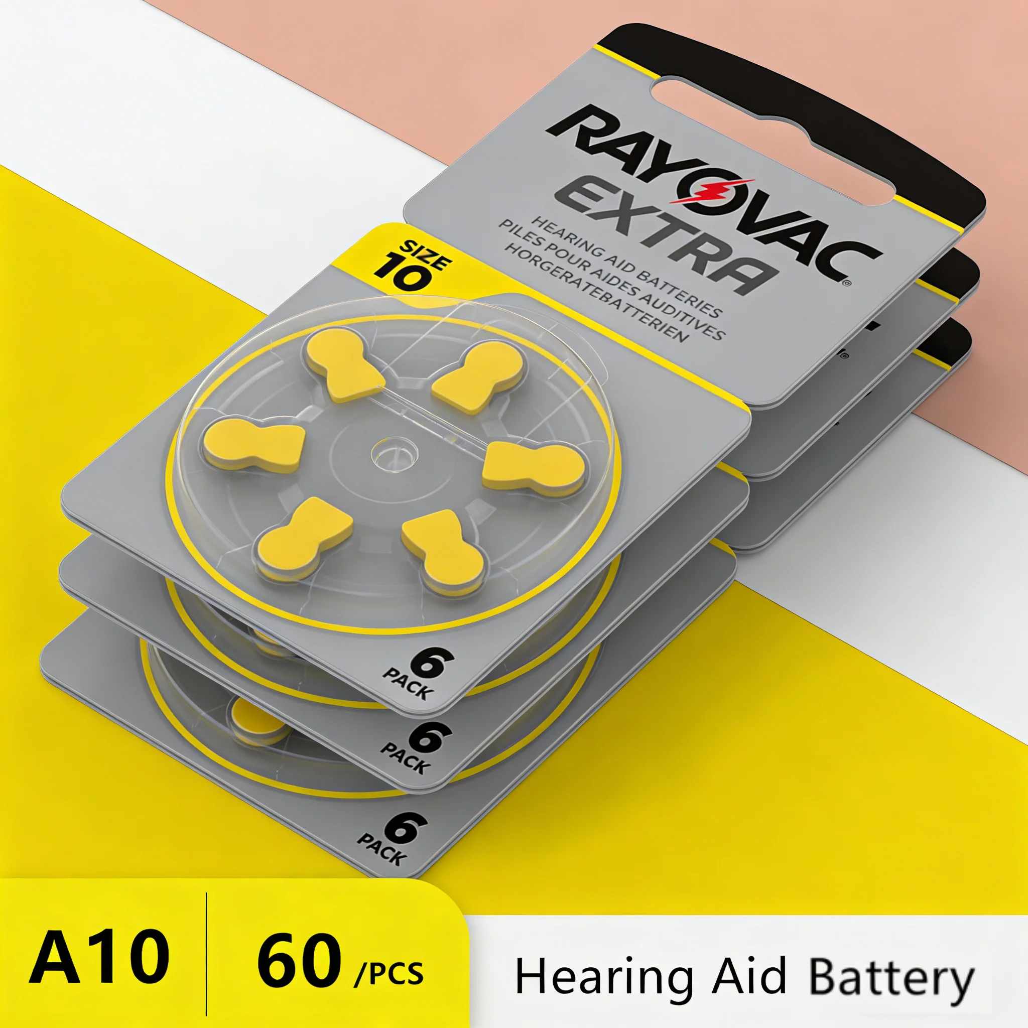 Hearing Aid Battery 60 PCS Zinc Air 10/A10/PR536. Rayovac Extra Performance Hearing Aid Batteries Zinc Air Battery For BTE CIC