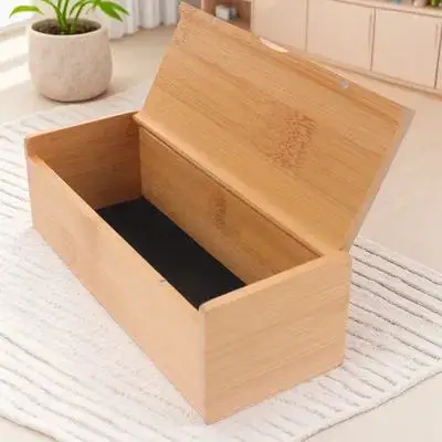 

Bamboo Storage Box With Lid Compact Wooden Case For Jewelry Eyeglasses Watches Crafts Sundries Organizer Keepsakes