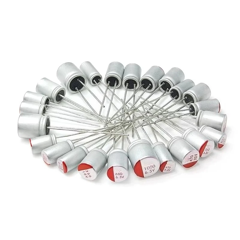 1000PCS 6.3V 10V 16V 25V 35V 50V 63V 100V DIP Solid Electrolytic Capacitor 100UF 220UF 330UF 470UF 560UF 680UF 820UF 1000UF
