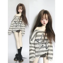 Suéter de punto a rayas para muñeca BJD, minifalda para SD MSD 1/4, novedad, 1/4