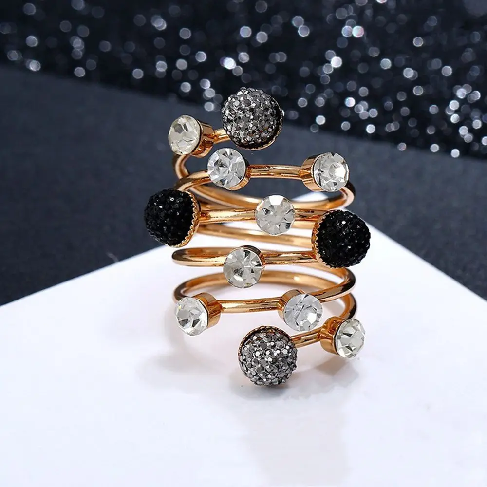 New Fashion Crystal Geometric Knuckle Rings for Women Girls Big Oversized Antique Adjustable Open Wedding Rings Jewelry Gifts