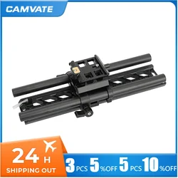 CAMVATE Quick Release 15mm Dovetail Baseplate with ARCA Clamp for DSLR Camera Cage Shoulder Mount 15mm Rail Support Tripod Mount