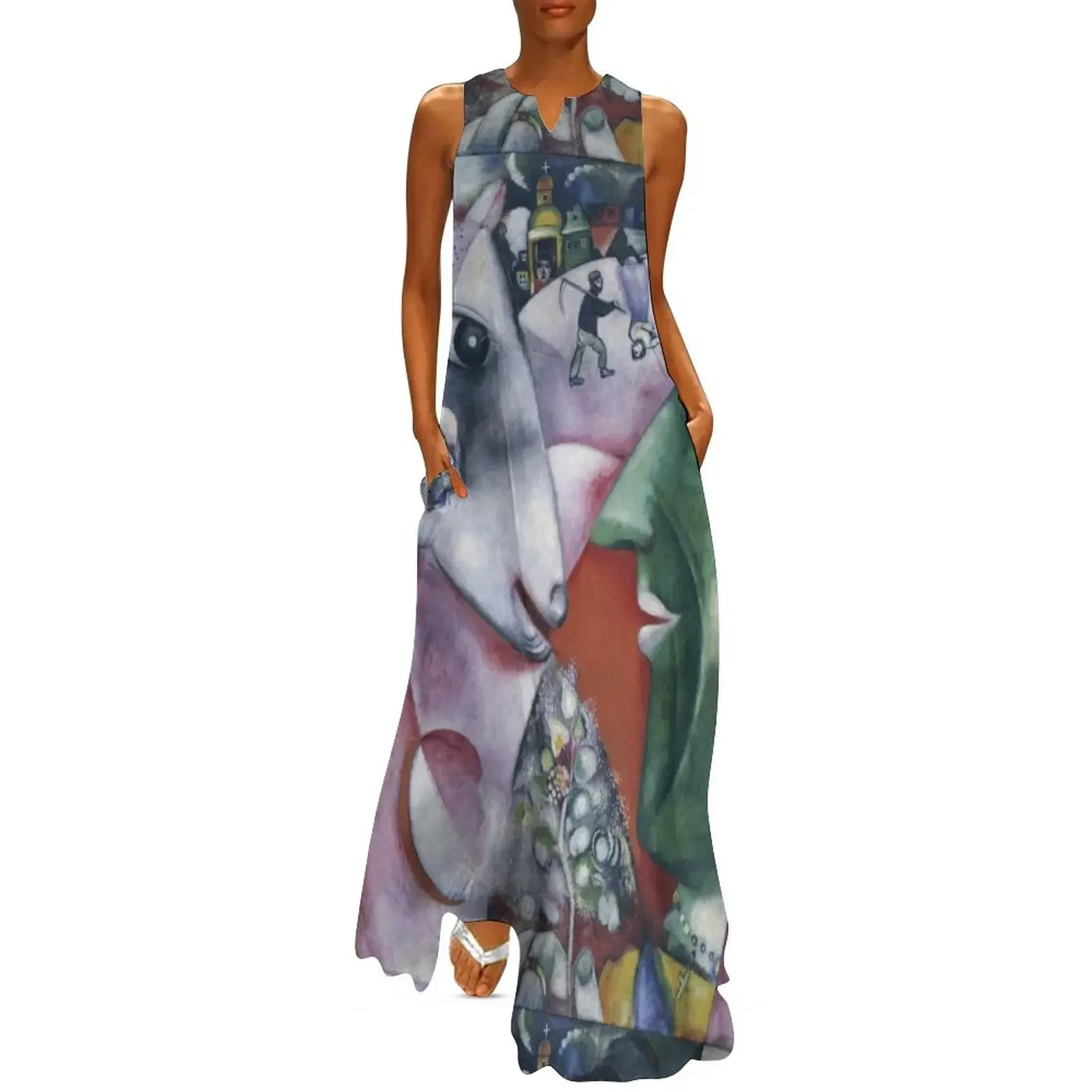 

Marc Chagall i and the Village Long Dress Clothing woman dress Dress