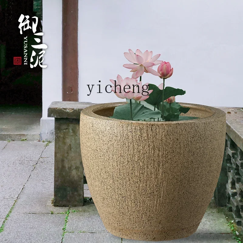 i5.15 ceramic floor ornament courtyard garden extra large tank handmade large round jar water tank large flower pot fish tank