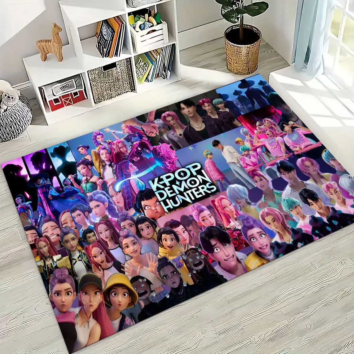 27 Style New KPOP Demon Hunters Rumi Mira Zoey Cartoon Rug for Bedroom Living Room Sofa Home Doormat Decor, Non-slip Floor Mat