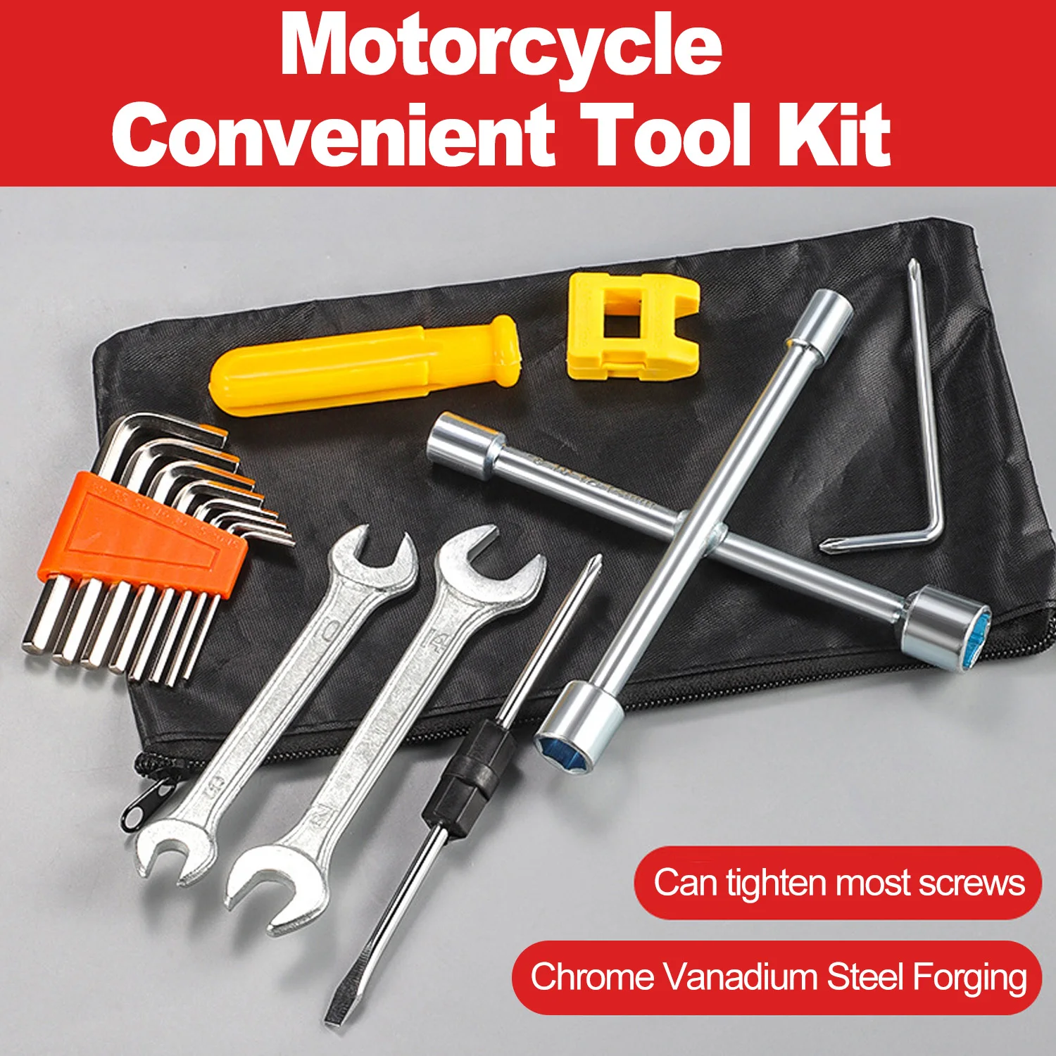 

8pcs-Socket Electric Bicycle Repair Tool Kit Wrench Hexagonal Home Repair Tool Set Cr-V Screwdriver Portable Tool Set Mechanics