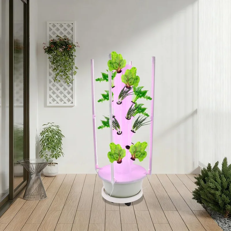 Vertical Hydroponic Tower 7 Tiers 28 Holes Home Vegetable Growing Machine Soilless Cultivation Vegetable Growing Machine