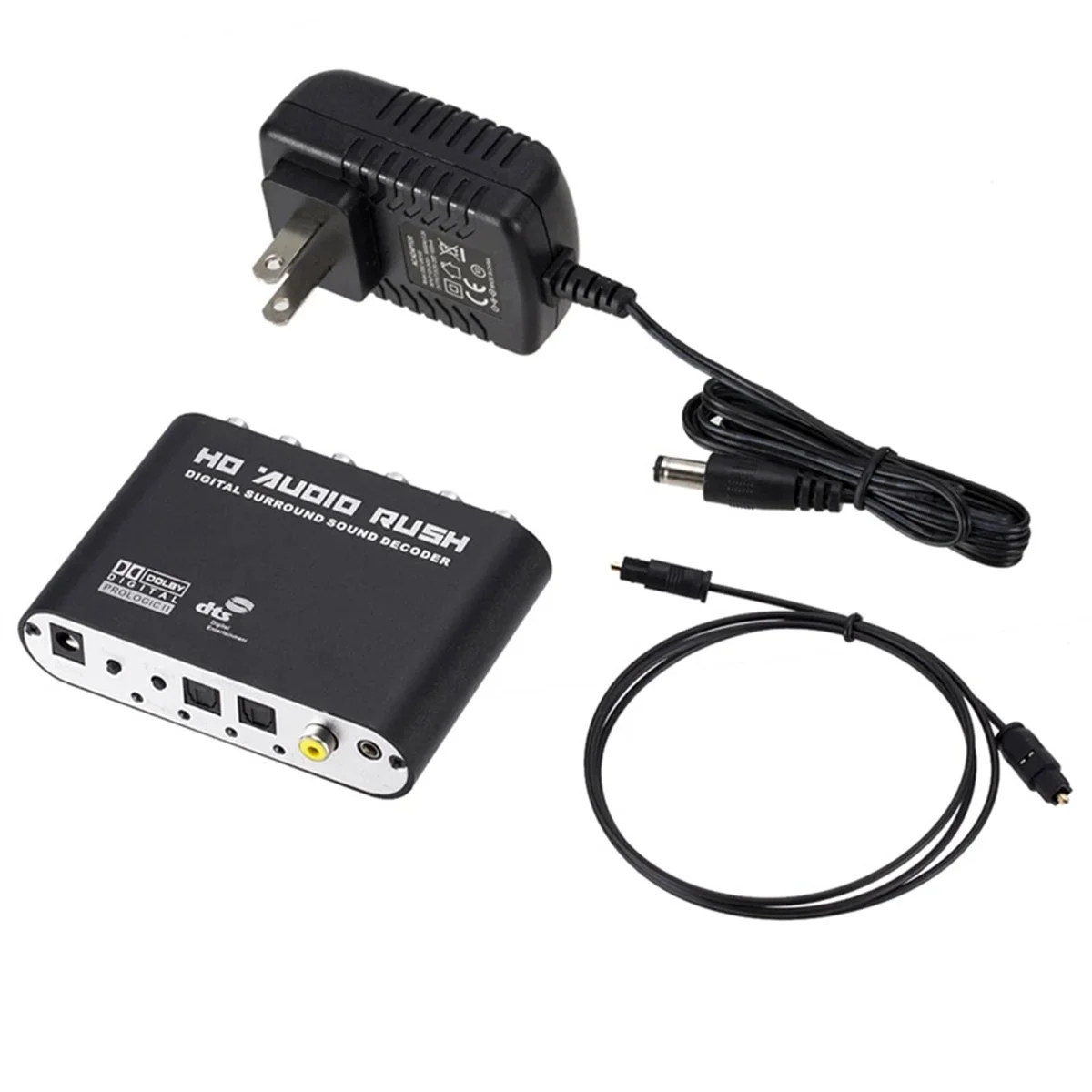 Digital to Analog 5.1 Audio Decoder Amplifier+Fiber Optic Cable SPDIF Coaxial to RCAAC3 Optical Digital Amplifier (US)