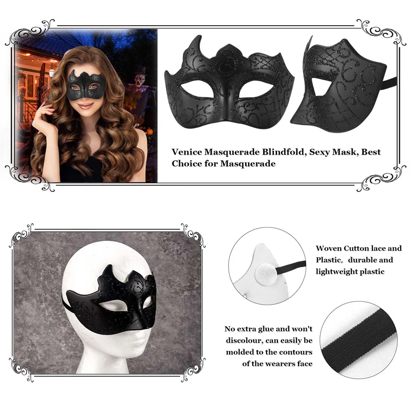 1 confezione di maschere per ragazzi in maschera, benda per feste di carnevale, nuovi costumi di carnevale, decorazioni per feste sexy