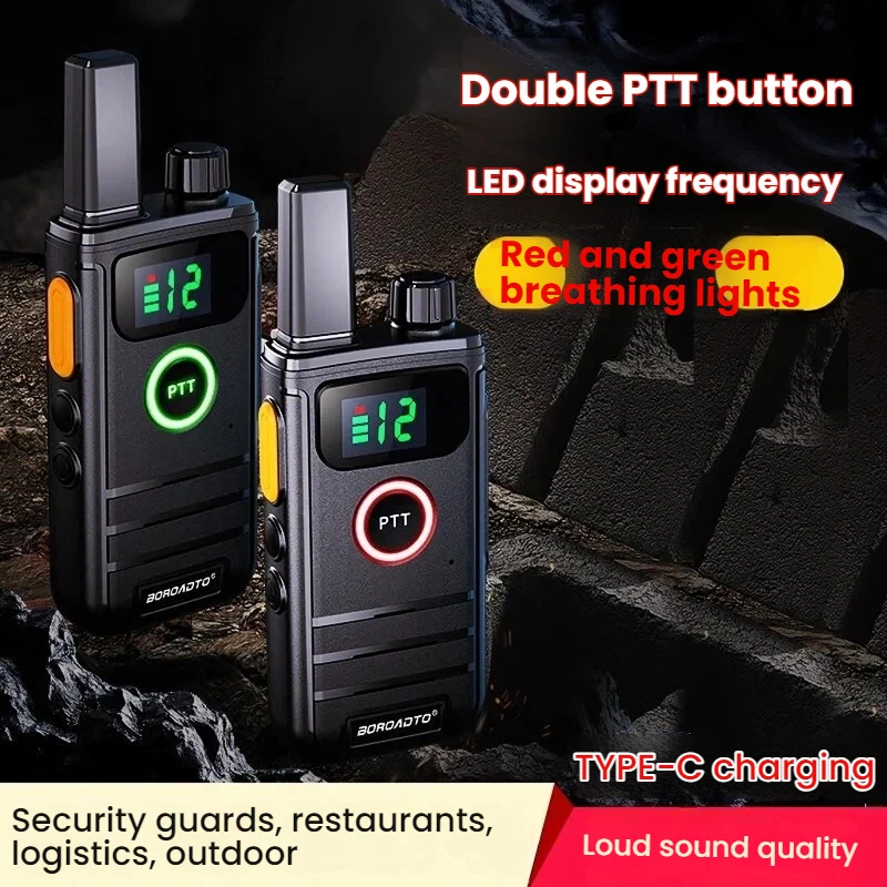 Лидер продаж, рация Motweisu Rola, 16-канальная PMR446, двусторонняя радиосвязь с наушником, ЖК-дисплей PTT, идеально подходит для строительства отеля, кафе