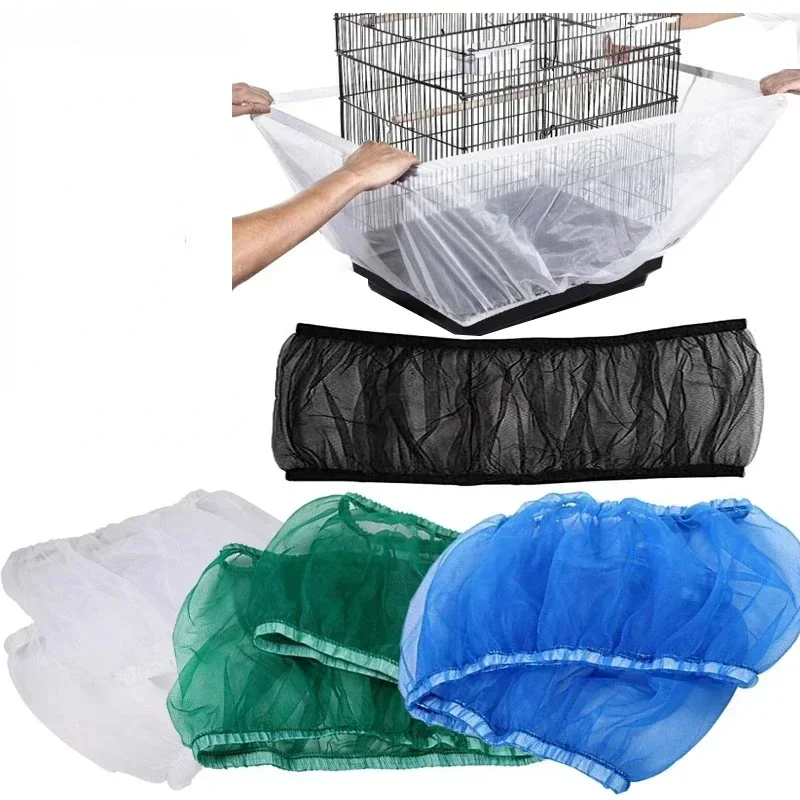 

Mesh Bird Cage Cover Shell Skirt Net Easy Cleaning Catcher Guard Bird Cage Stretchy Mesh Parrot Bird Cage Net Jaula Para Pajaros