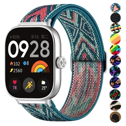 Elastic Nylon Strap For Redmi Watch 4 5 6 Replacement Women Men Solo Braided Watch Band Loop For Xiaomi Mi Band 8 Pro Bracelet