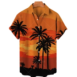 Men's Hawaiian shirts Summer beach vacation shirt Unisex men and women's daily clothing Fashion casual outdoor short sleeved top