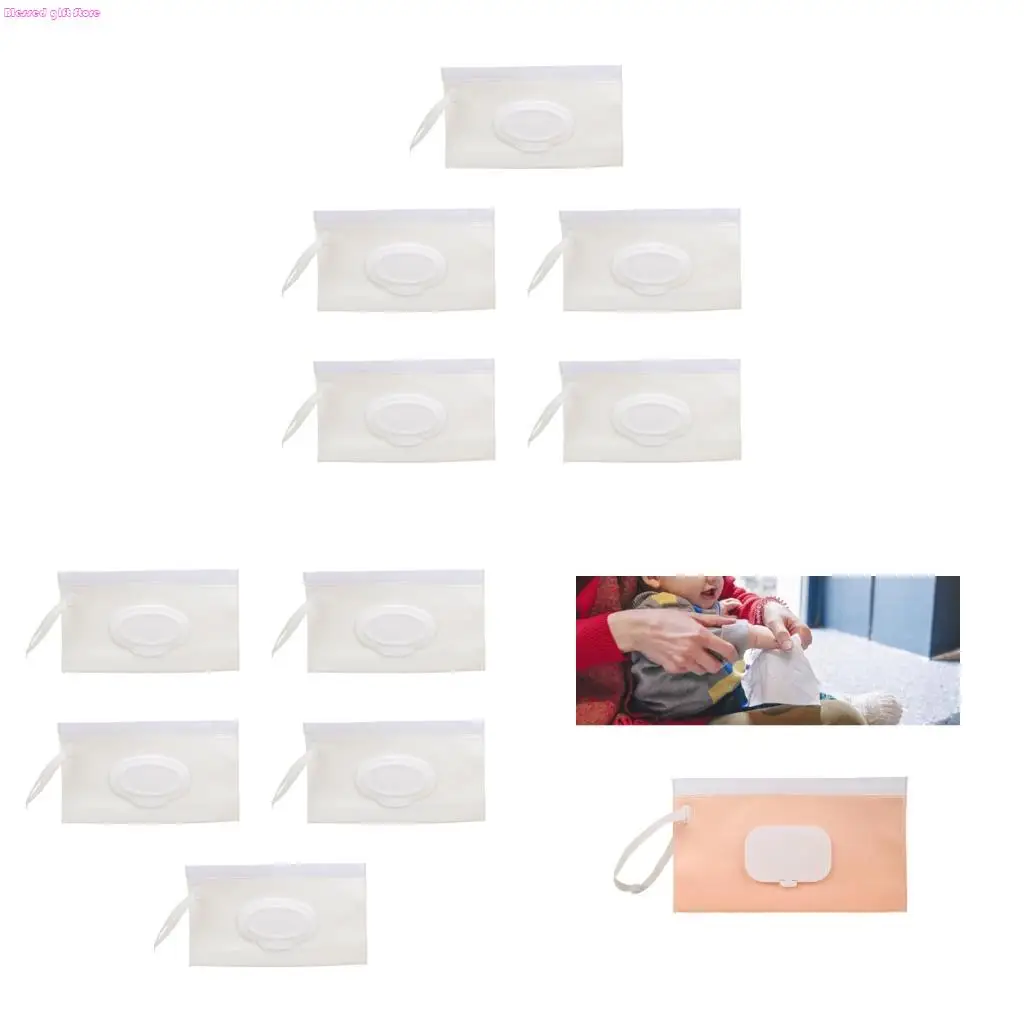 D0JC 5PCS Lightweight Infant Wipes Container Leak Resistant Portable Solution with Practical Reusable Construction