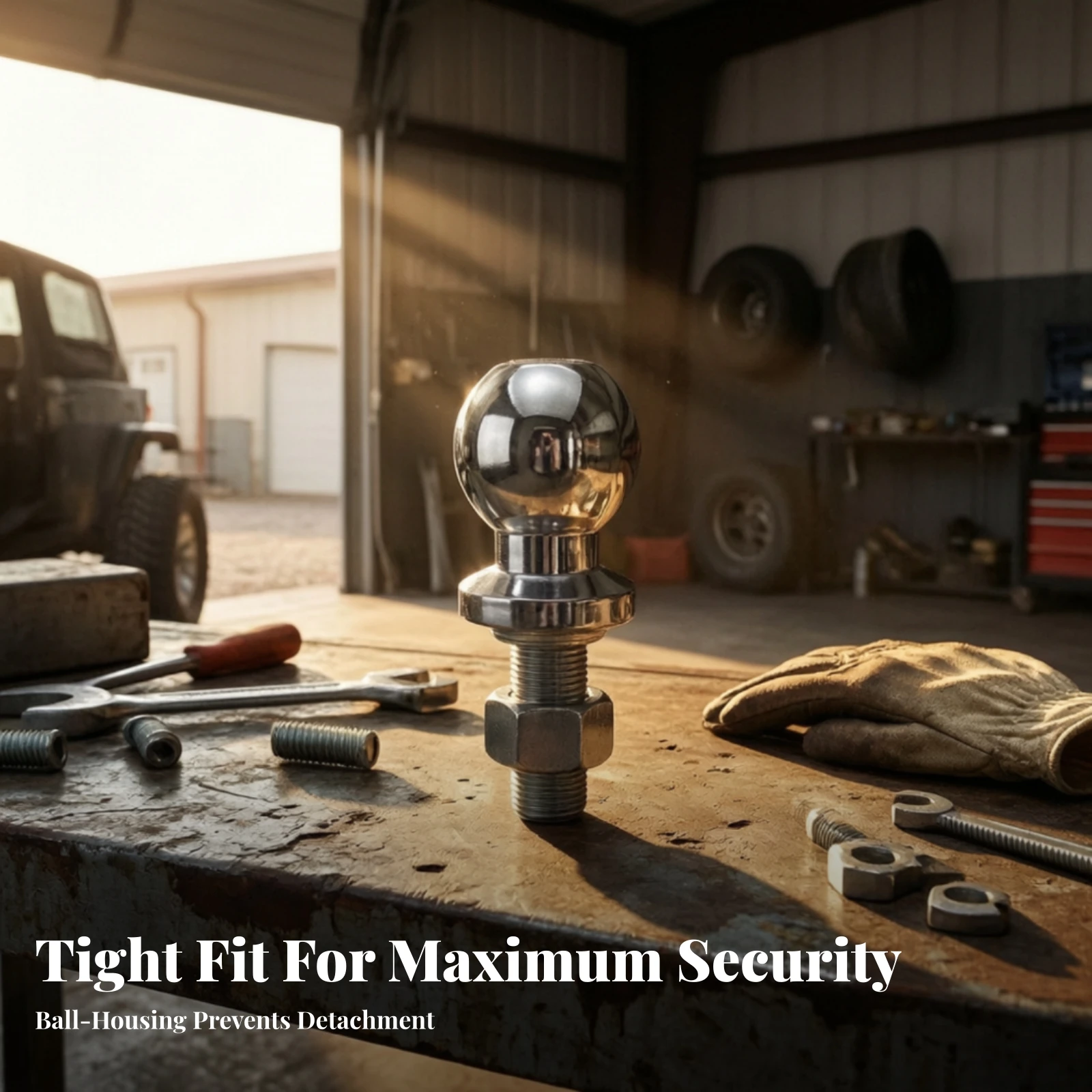 Trailer Hitch Ball Polished Silver Trailer Ball with Nut and Washer Hardware Corrosion-Resistant Zinc-Plated for Towing Setup