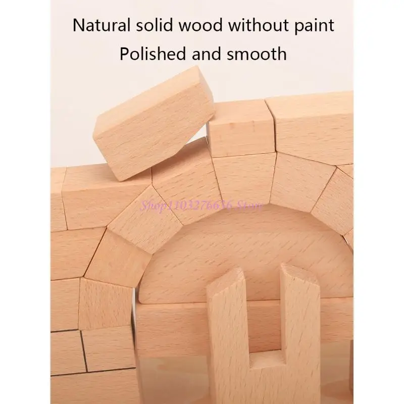 R6FD 1Set Roman Arch Bridge Learning Block Interactive Educational Baby Block Toddlers Sensory Stacking Blocks Tumble Block
