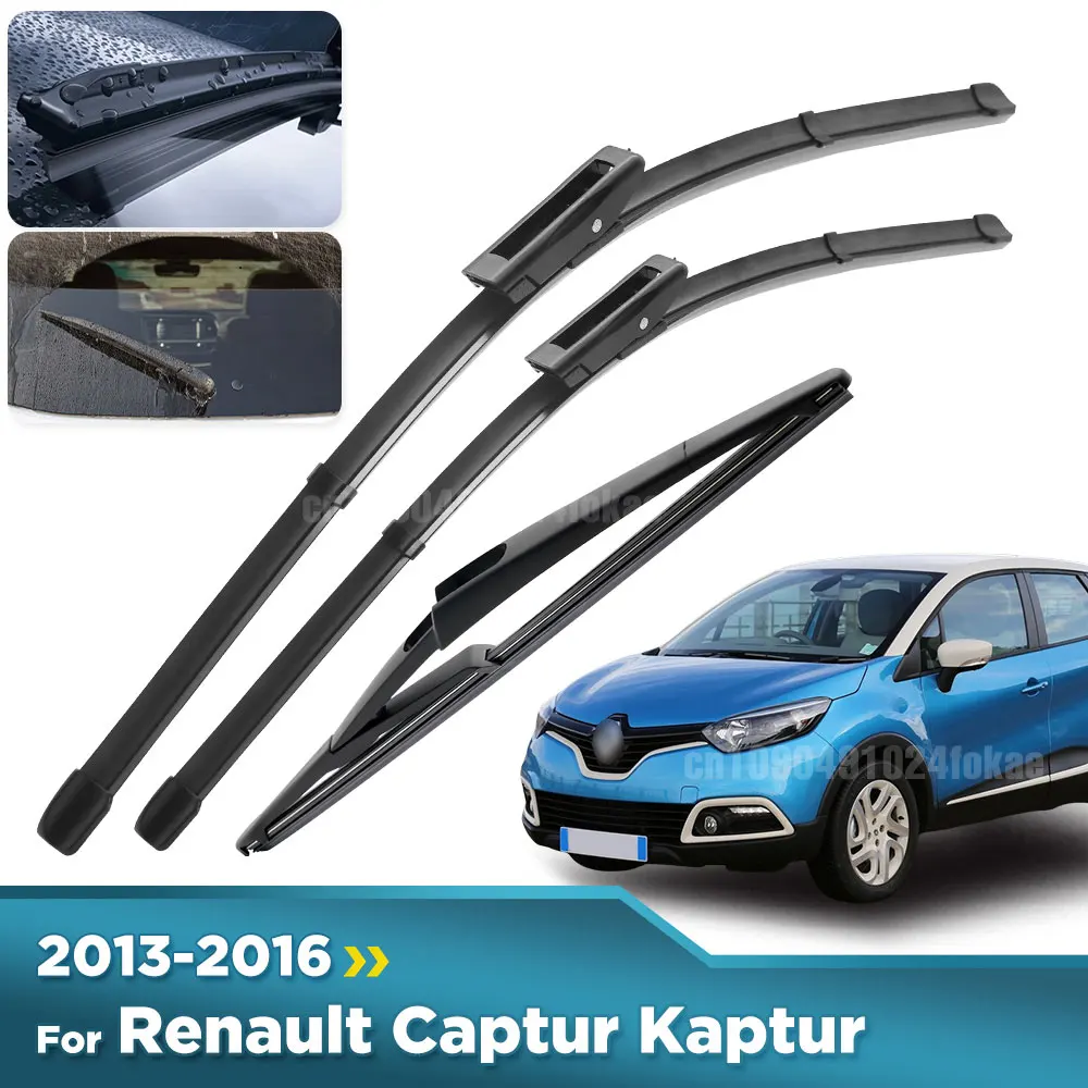 

For Renault Captur Kaptur 2013-2016 2014 2015 Wiper Front & Rear Wiper Blades Windshield Windscreen Window Brushes 24"+16"+11"