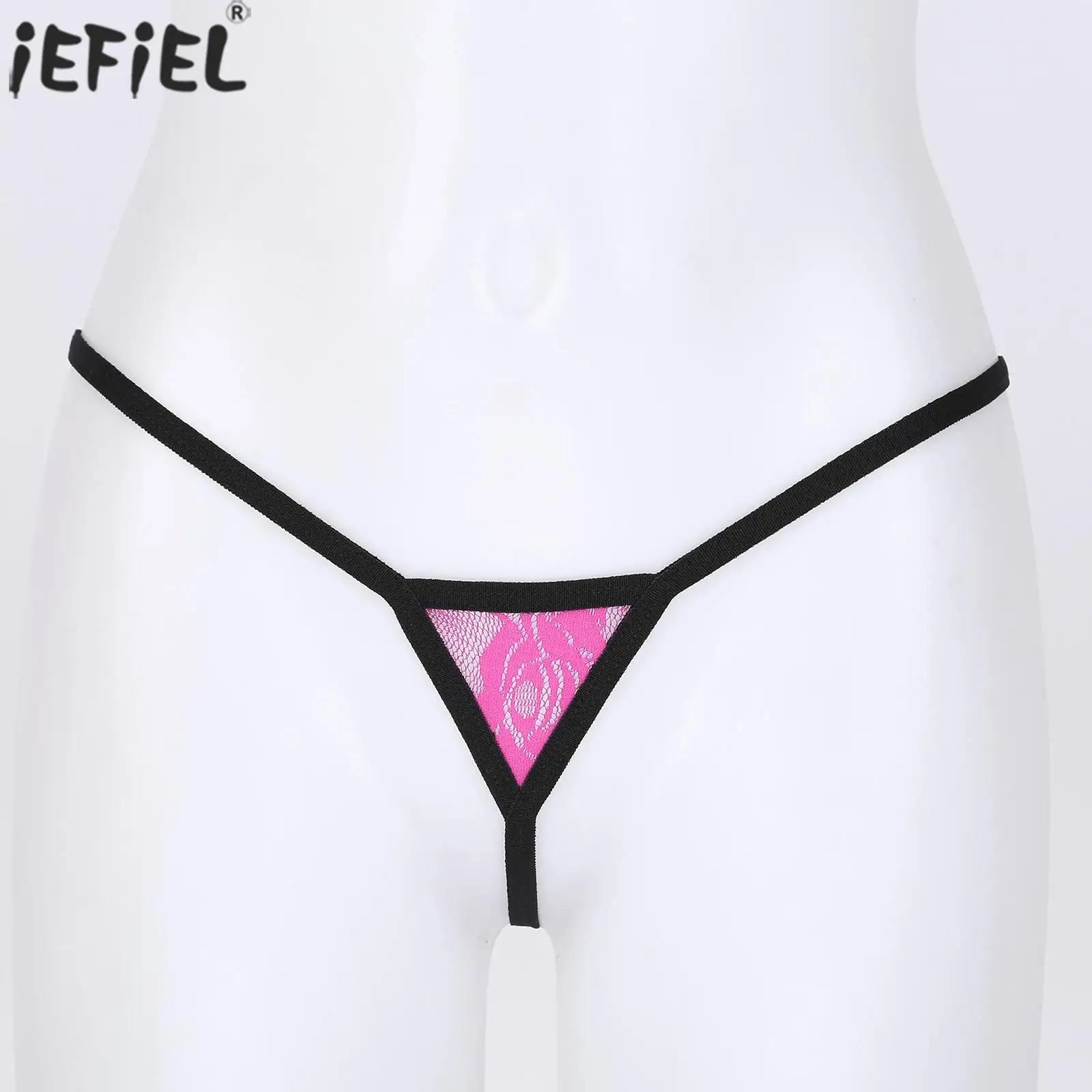 

Sissy Women Mini Temptation Thongs See-through Lace Micro Thongs G-string Low Waist Elastic Waistband T-back Lingerie Underwear