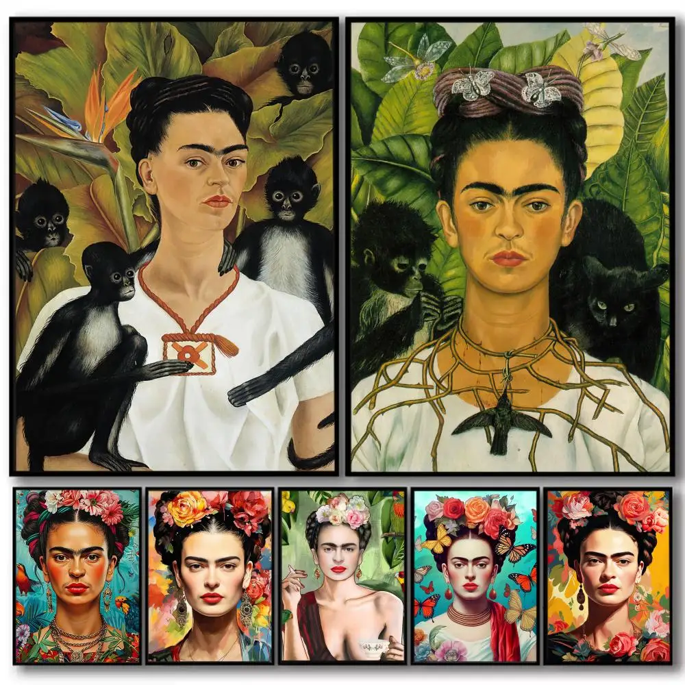 Pintura artística f-frida Kahlo, caligrafía, lienzo de algodón de alta calidad, póster, arte de pared para sala de estar, decoración moderna para cafetería
