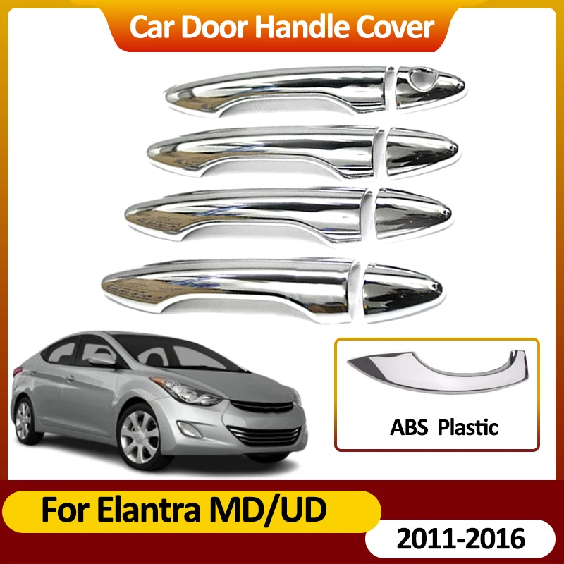 For Hyundai Elantra MK5 MD UD 2011~2016 2015 Chrome Door Handle Covers Stickers Auto Exterior Scratch Resistant Car Accessories