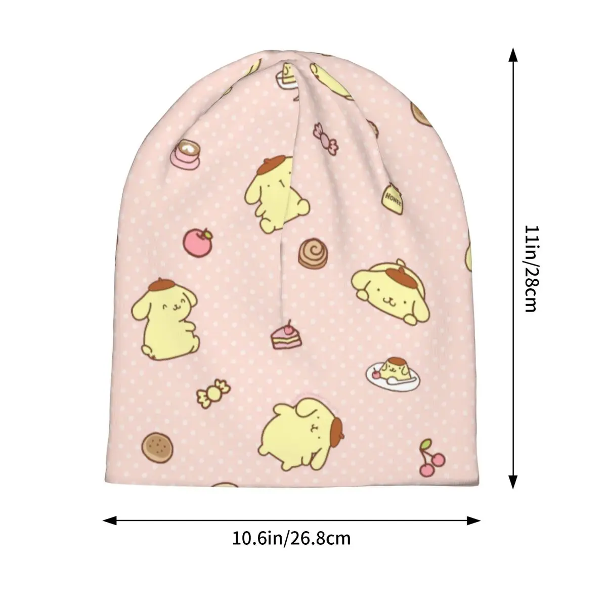 Roze Pom Pom Purin Cartoon Skullies Mutsen Hoeden Cool Mannen Vrouwen Outdoor Cap Warm Tweeërlei gebruik Motorkap Hoeden